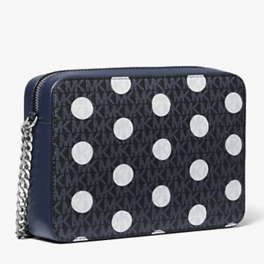 NWTs Michael Kors Navy and White Polka Dot Crossbody Bag - Picture 3 of 11